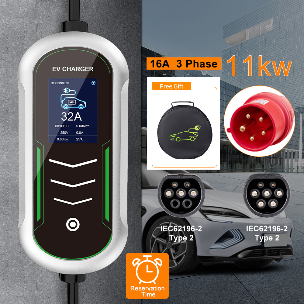 Portable Ev Charger 32A Type 2 Cee Plug - IPENGEN 11KW EV Portable Charger Type2