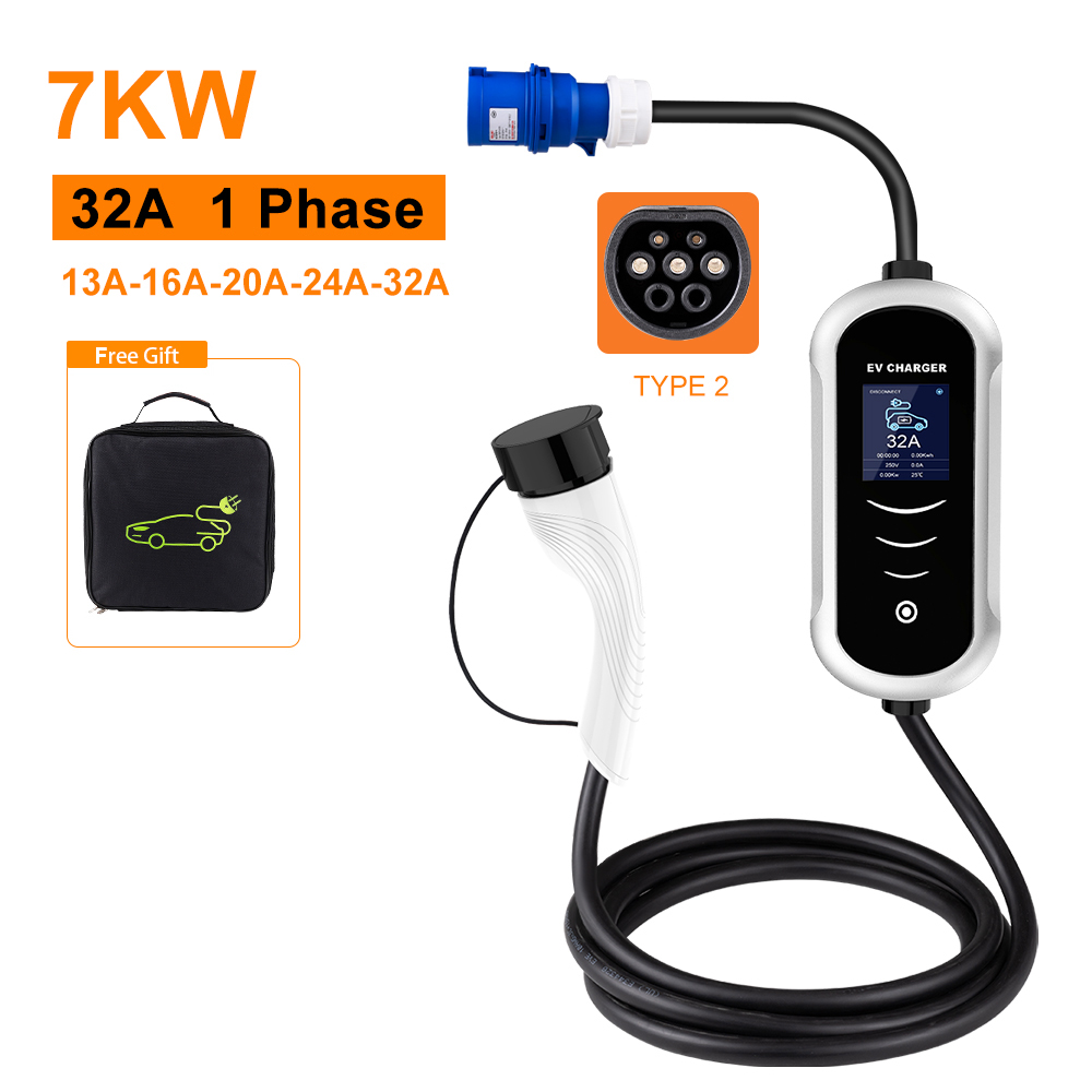 IPENGEN Type 2 Portable EV Cha - Portable Ev Charger 32A Type 2 Cee Plug review and price
