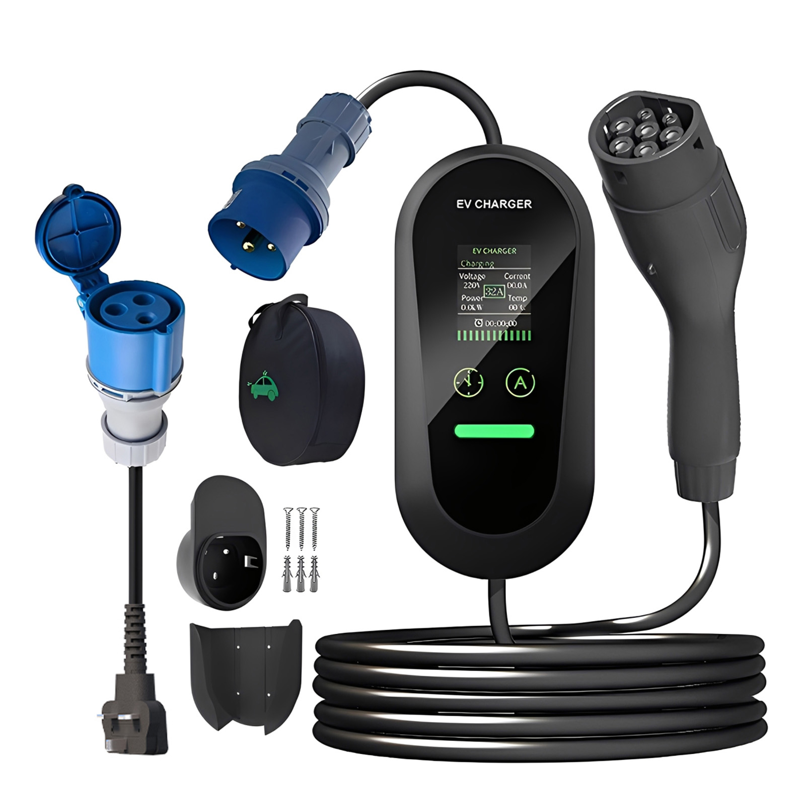 Type2 Portable EV Charger 7KW  - Portable Ev Charger 32A Type 2 Cee Plug review and price