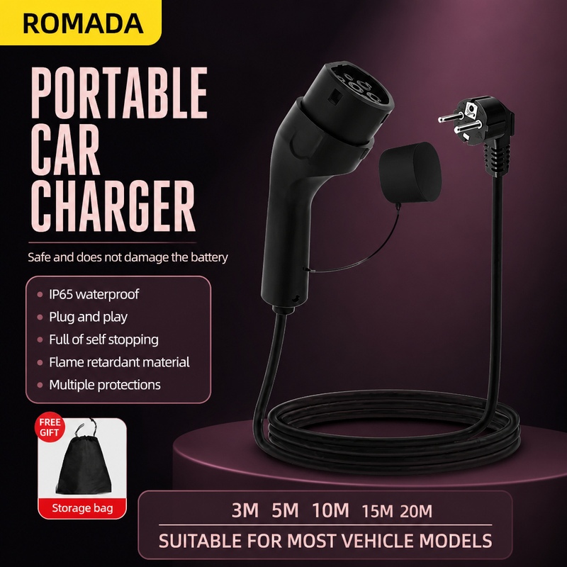 7KW ROMADA 32A Electric Vehicl - Portable Ev Charger 32A Type 2 Cee Plug review and price