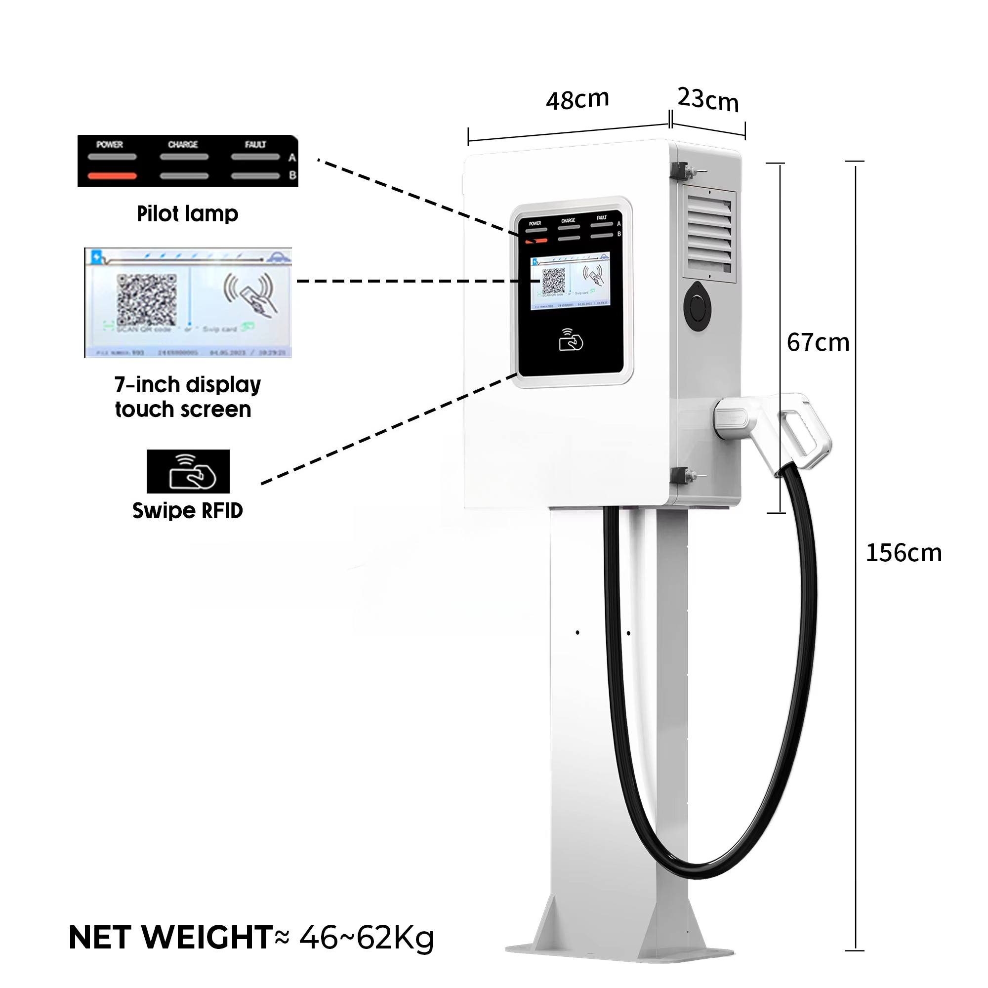 Ocpp 20kw 30kw 40kw CCS GBT Co - Dc Fast Charger 30Kw Wallbox Commercial review and price