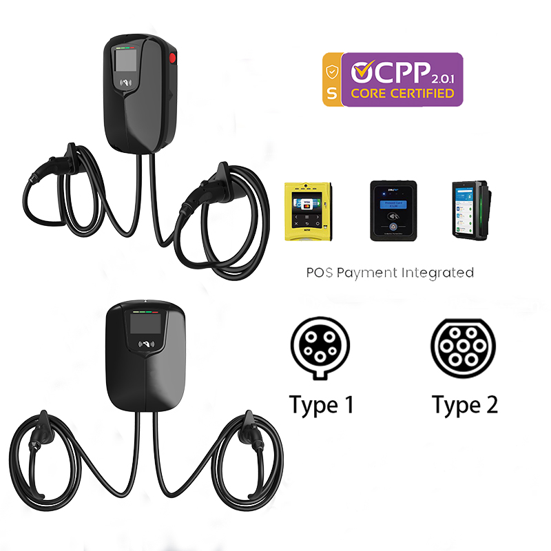 Commercial Dual Gun AC EV Char - 22Kw Wallbox Type 2 Ocpp Rfid review and price
